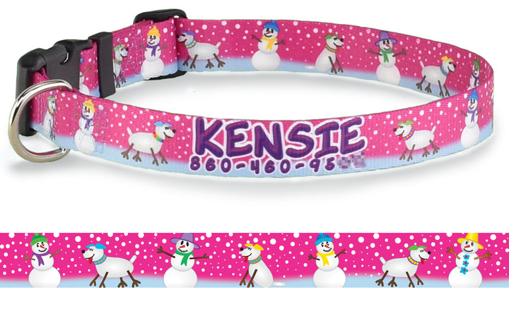 Christmas Pink Snow Dog Personalized