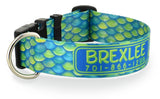 Mermaid Scales Lime Personalized Dog Collar