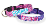 Mermaid Scales Pink Personalized Dog Collar