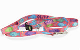 Scrummy Fish Coral Personalized Dog Collar