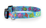 Sea Creatures Aqua Personalized Dog Collar