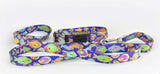 Tropical Reef Fish Blue Personalized Dog Collar