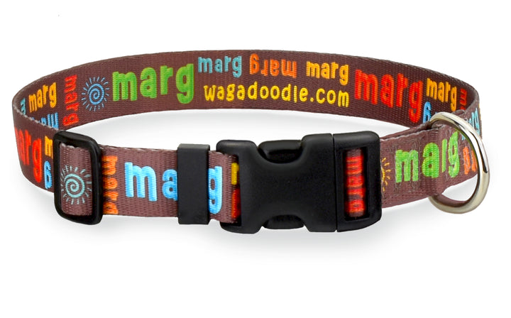 Signature-Autograph Personalized Dog Collar Earth