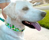 Lime Green Signature Bones Personalized Dog Collar