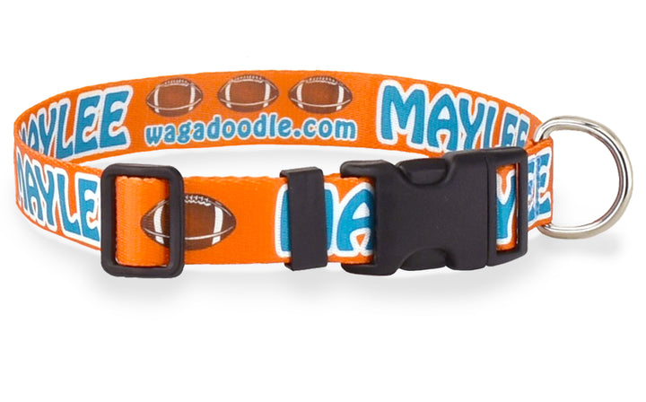 Team Colors Autograph Personalized Dog Collar