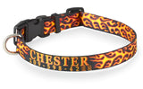 Red Hot Flames Personalized Dog Collar