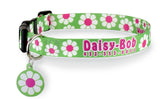 Daisy with Pink and Lime Personalized Dog Collar