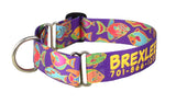 Reef Fish Purple Personalized Martingale Dog Collar