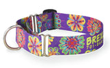 Groovy Flowers Personalized Martingale Dog Collar