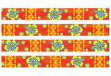 Tribal Hawaiian Print on Red Personalized Dog Collar