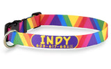 Rainbow Viscaya Personalized Martingale Dog Collar
