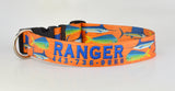 Mahi, Marlin and Sailfish Personalized Dog Collar Orange