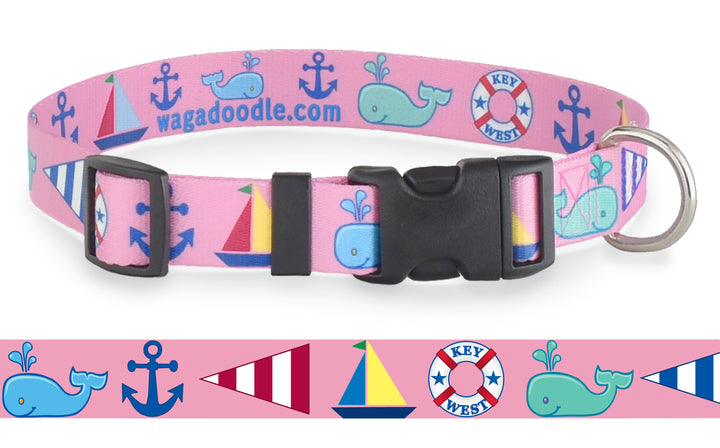 Seashore Pink Personalized Dog Collar