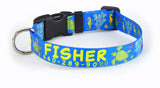 Sea Turtles Blue Personalized Dog Collar