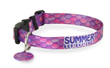 Mermaid Scales Pink Personalized Dog Collar