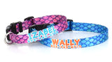 Mermaid Scales Teal Personalized Dog Collar