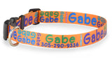 Signature-Autograph Personalized Dog Collar Orange