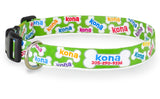 Lime Green Signature Bones Personalized Dog Collar