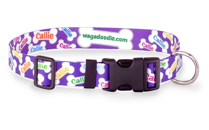 Purple Bones Signature Personalized Dog Collar