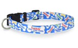 Turquoise Signature Bones Personalized Dog Collar