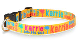 Signature-Autograph Personalized Dog Collar Tropical Style