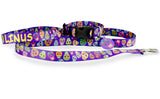 Dead Sugar Skulls Purple Personalized Dog Collar