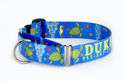 Sea Turtles Blue Personalized Martingale