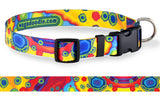 Summer Fling Abstract Personalized Dog Collar
