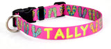 Beach Flip Flops Pink Personalized Dog Collar