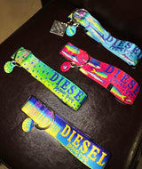 Personalized dog collars with the pets name and phone number on the dog collar  with deep sea fishing artwork of mahi, marlin and sailfish