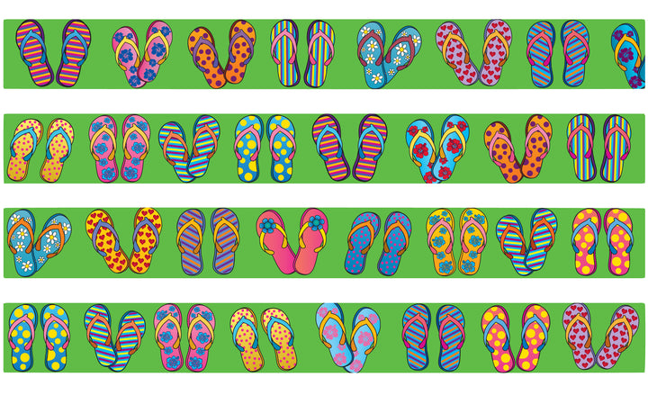 Beach Flip Flops Lime Personalized Dog Collar