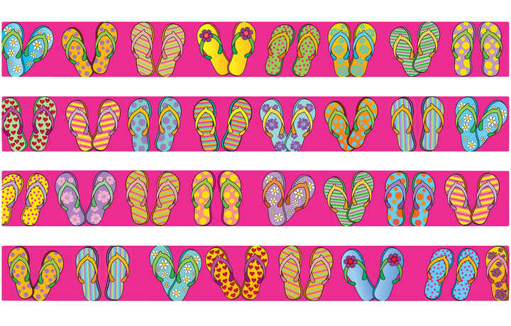Beach Flip Flops Pink Personalized Dog Collar