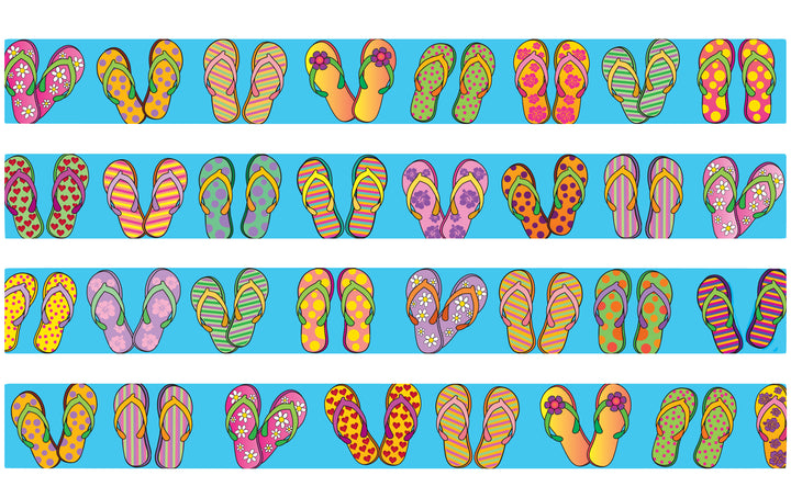 Beach Flip Flops Blue Personalized Dog Collar