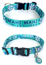 Hawaiian Breeze Aqua Personalized Dog Collar