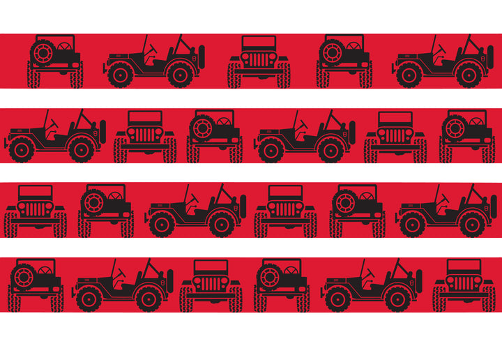 Jeeps Off-Road Red Personalized Dog Collar