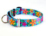 Frangipani Turquoise Personalized Martingale