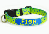 Mahi Dolphin Fish Skin Personalized Dog Collar