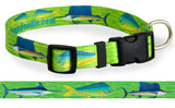 Mahi, Marlin and Sailfish Personalized Dog Collar Green