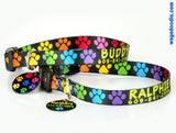 Rainbow Prints Personalized Dog Collar