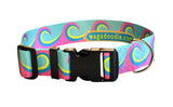 Waves Pink/Aqua Dog Collar