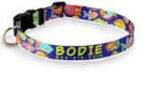 Tropical Reef Fish Purple Personalized Dog Collar