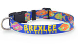 Tropical Reef Fish Blue Personalized Dog Collar