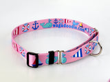 Seashore Pink Personalized Dog Collar