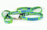 Mahi, Marlin and Sailfish Personalized Dog Collar Green