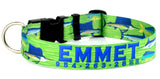 Mahi, Marlin and Sailfish Personalized Dog Collar Green