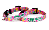 Pineapples on Pink Personalized Dog Collar