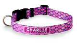 Mermaid Scales Pink Personalized Dog Collar