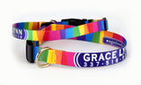 Rainbow Mod Stripes Personalized Dog Collar