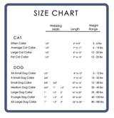 dog collar size chart for Wagadoodle personalized collars