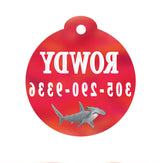 Hammerhead Shark Personalized Pet ID Tag Red